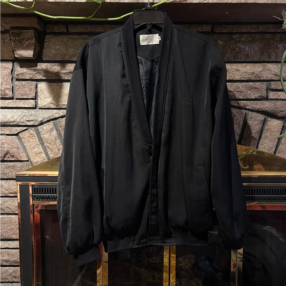 Vintage 80s GIVENCHY Men’s black jacket 100% Cotton size XL